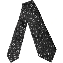 Black White Polka Dot Silk Adjustable Women Necktie Tie