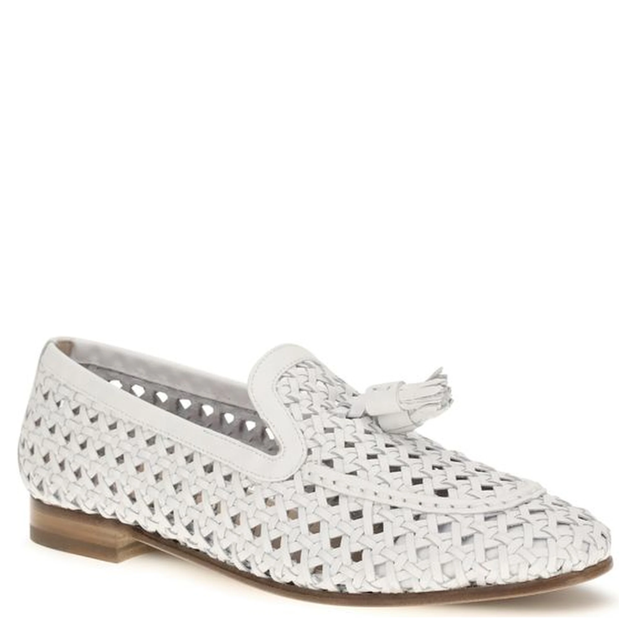White Calf Leather Bos Taurus Slip-On Loafers