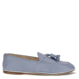 Blue Calf Leather Bos Taurus Slip-On Loafers