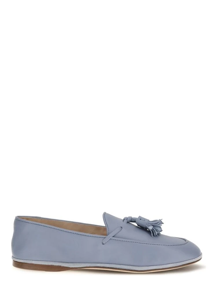 Blue Calf Leather Bos Taurus Slip-On Loafers