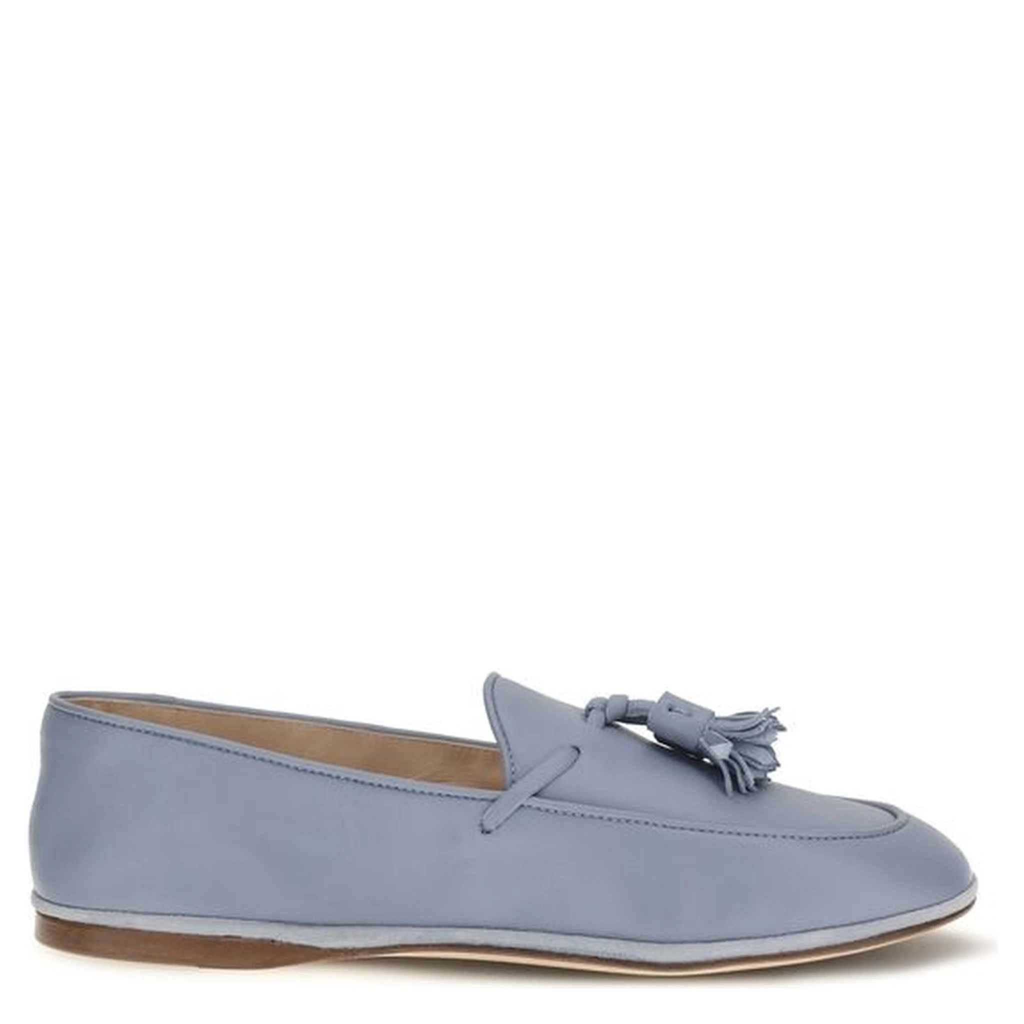 Blue Calf Leather Bos Taurus Slip-On Loafers