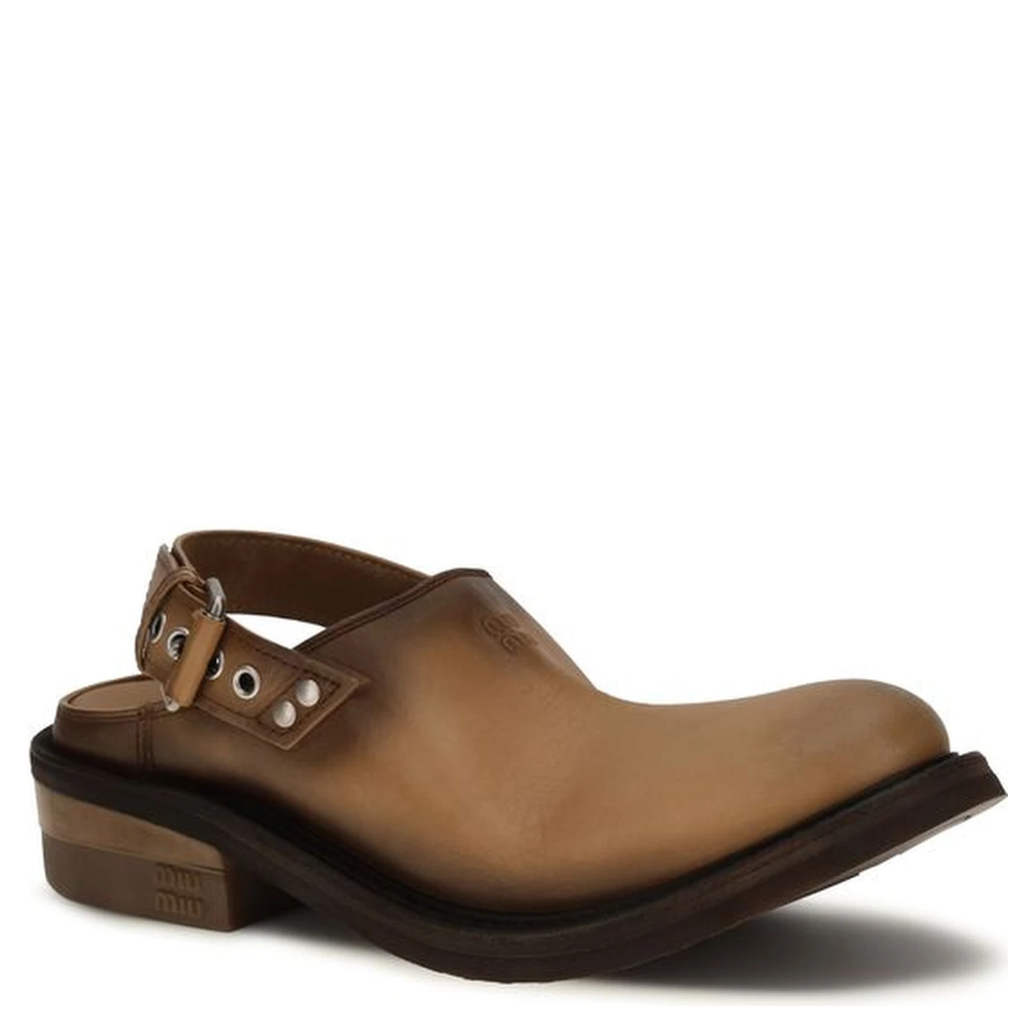 Brown Calf Leather Bos Taurus Mules