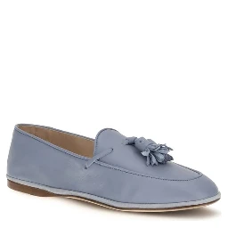 Blue Calf Leather Bos Taurus Slip-On Loafers
