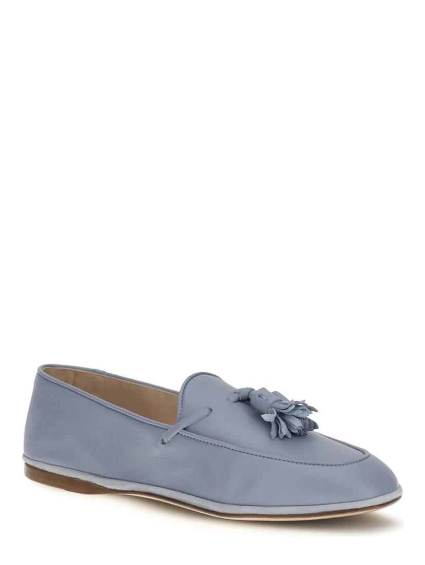 Blue Calf Leather Bos Taurus Slip-On Loafers