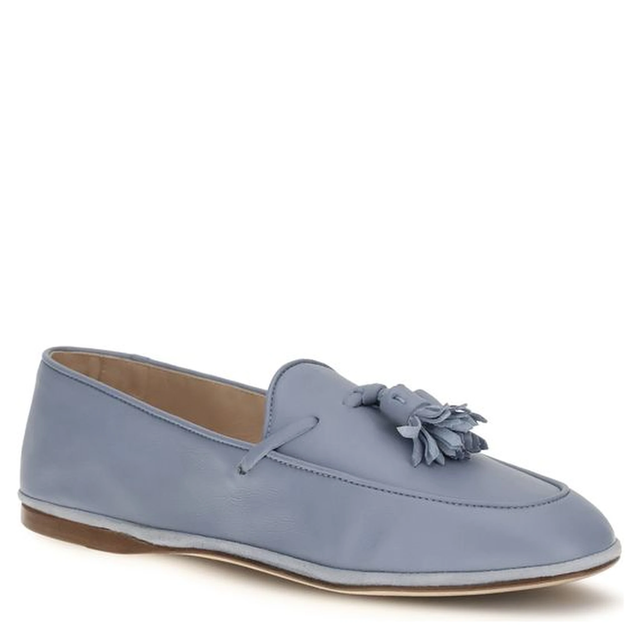Blue Calf Leather Bos Taurus Slip-On Loafers