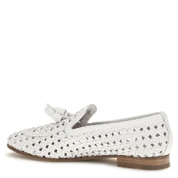 White Calf Leather Bos Taurus Slip-On Loafers