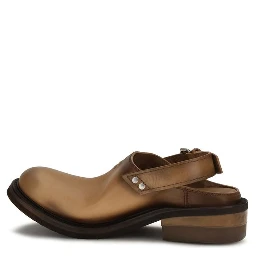 Brown Calf Leather Bos Taurus Mules