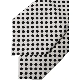 White Black Polka Dot Silk Adjustable Women Necktie Tie