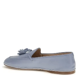 Blue Calf Leather Bos Taurus Slip-On Loafers