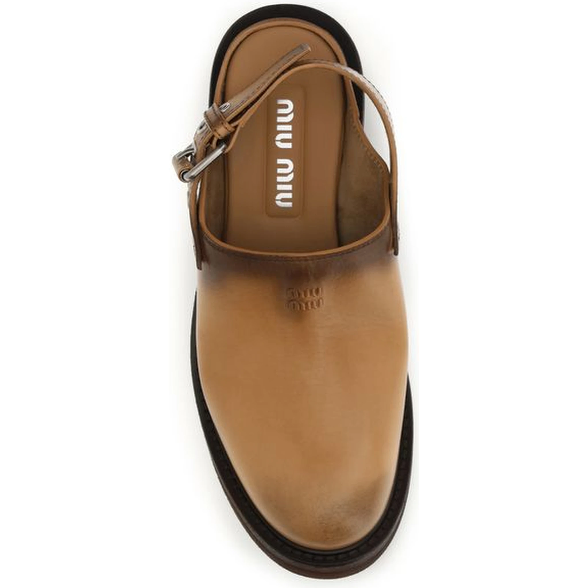 Brown Calf Leather Bos Taurus Mules