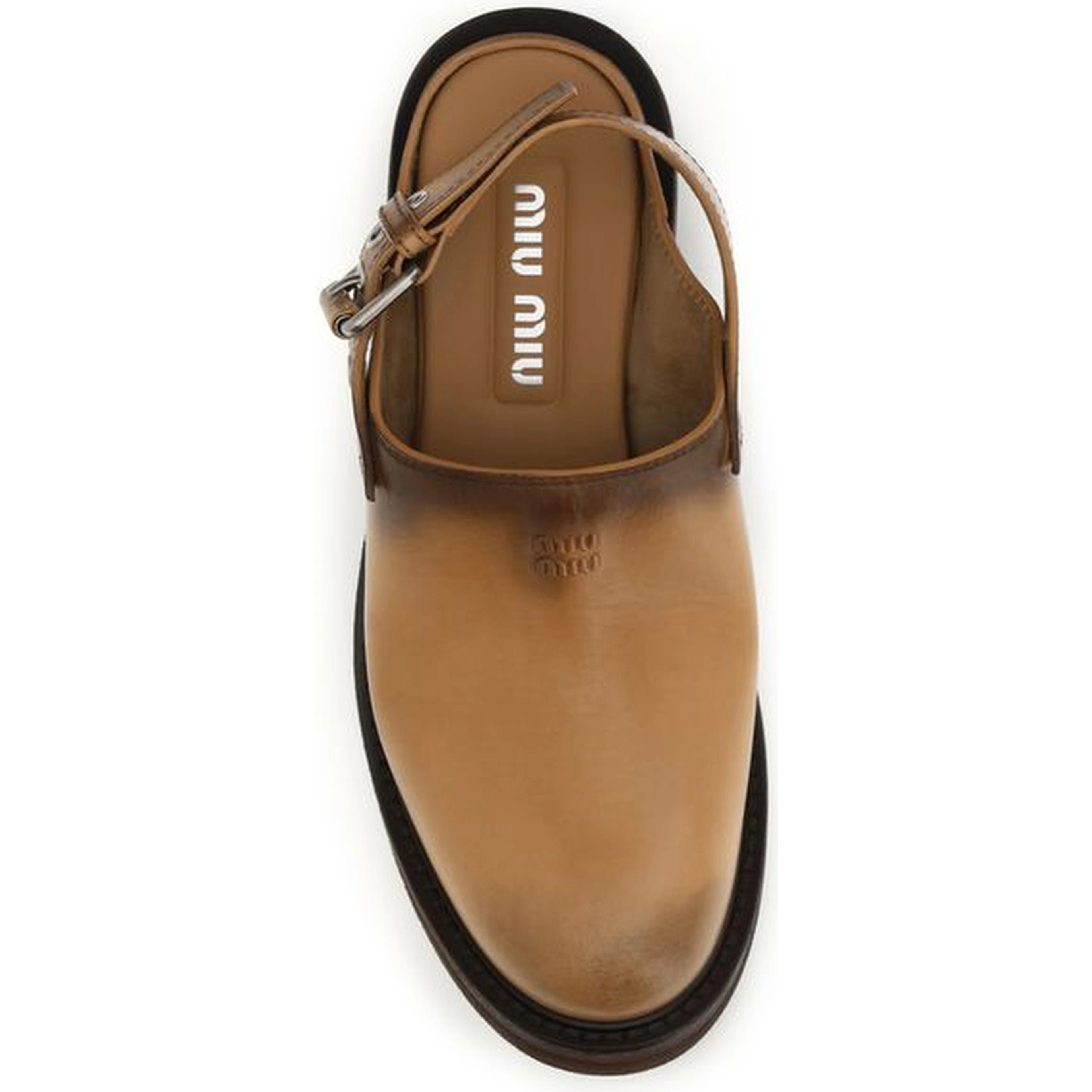 Brown Calf Leather Bos Taurus Mules