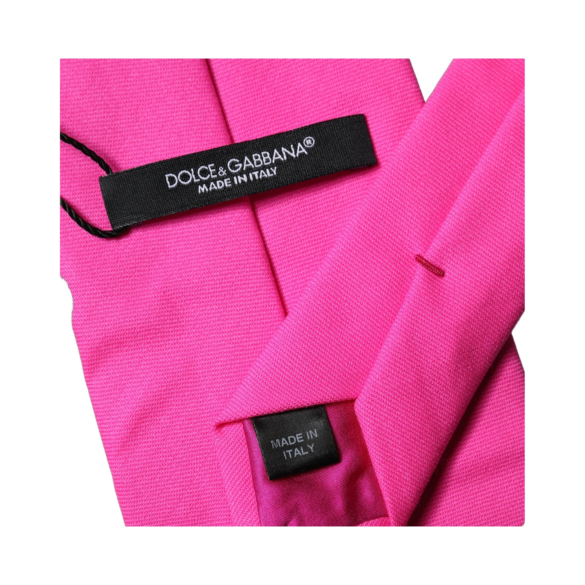 Neon Pink Solid Satin Silk Adjustable Women Necktie Tie