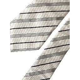 White Black Stripes Silk Adjustable Women Necktie Tie