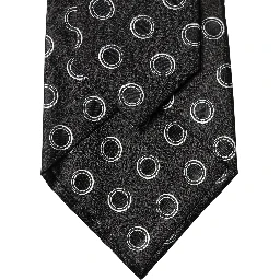 Black White Polka Dot Silk Adjustable Women Necktie Tie
