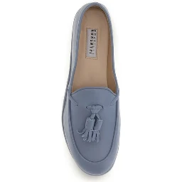 Blue Calf Leather Bos Taurus Slip-On Loafers