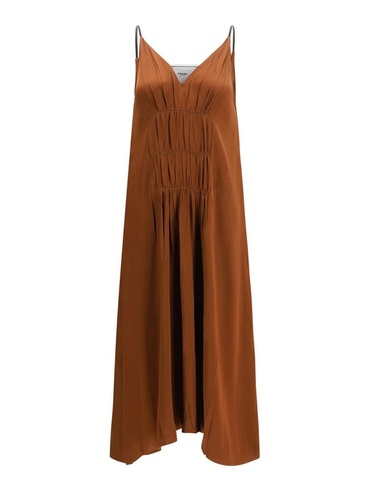 Brown Acetate Cocktail Dress