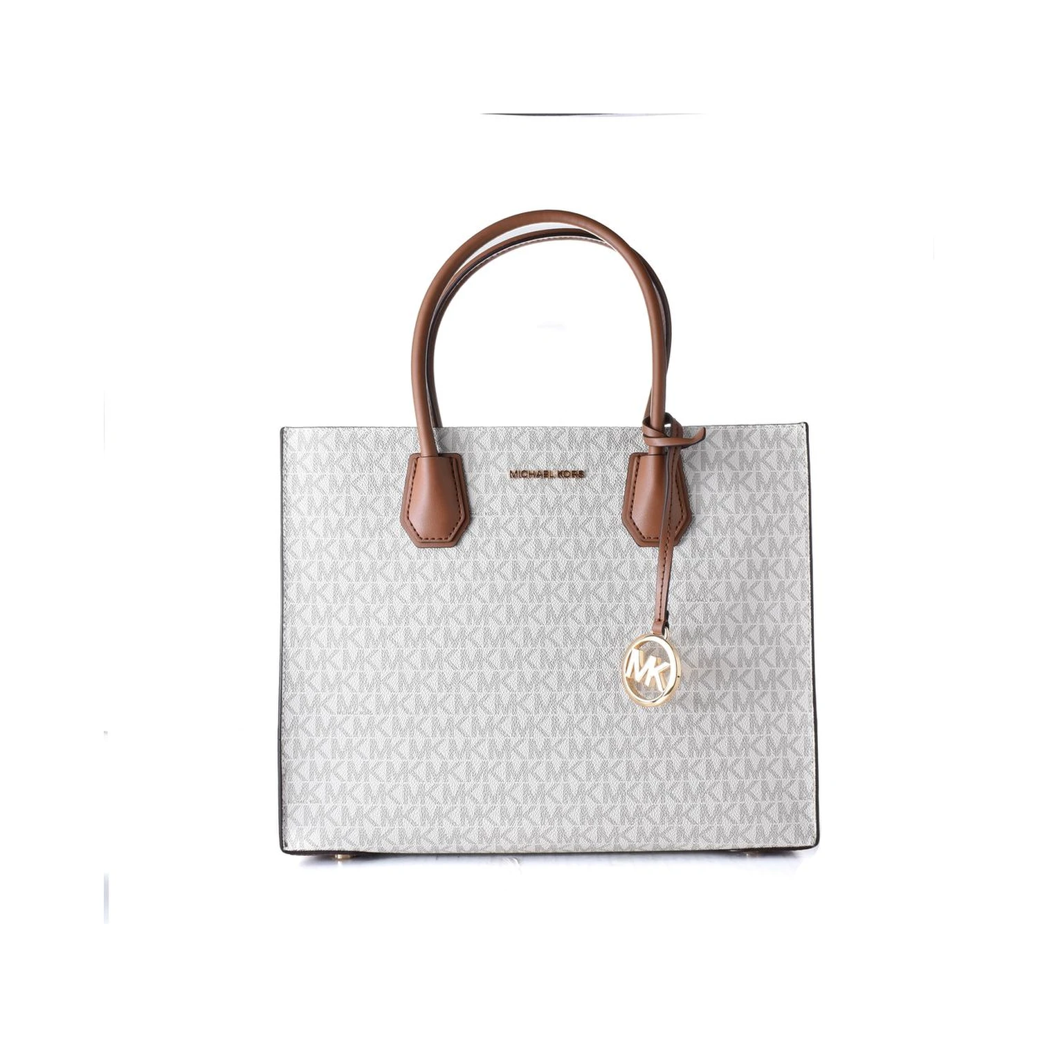 Gray Leather Handbag