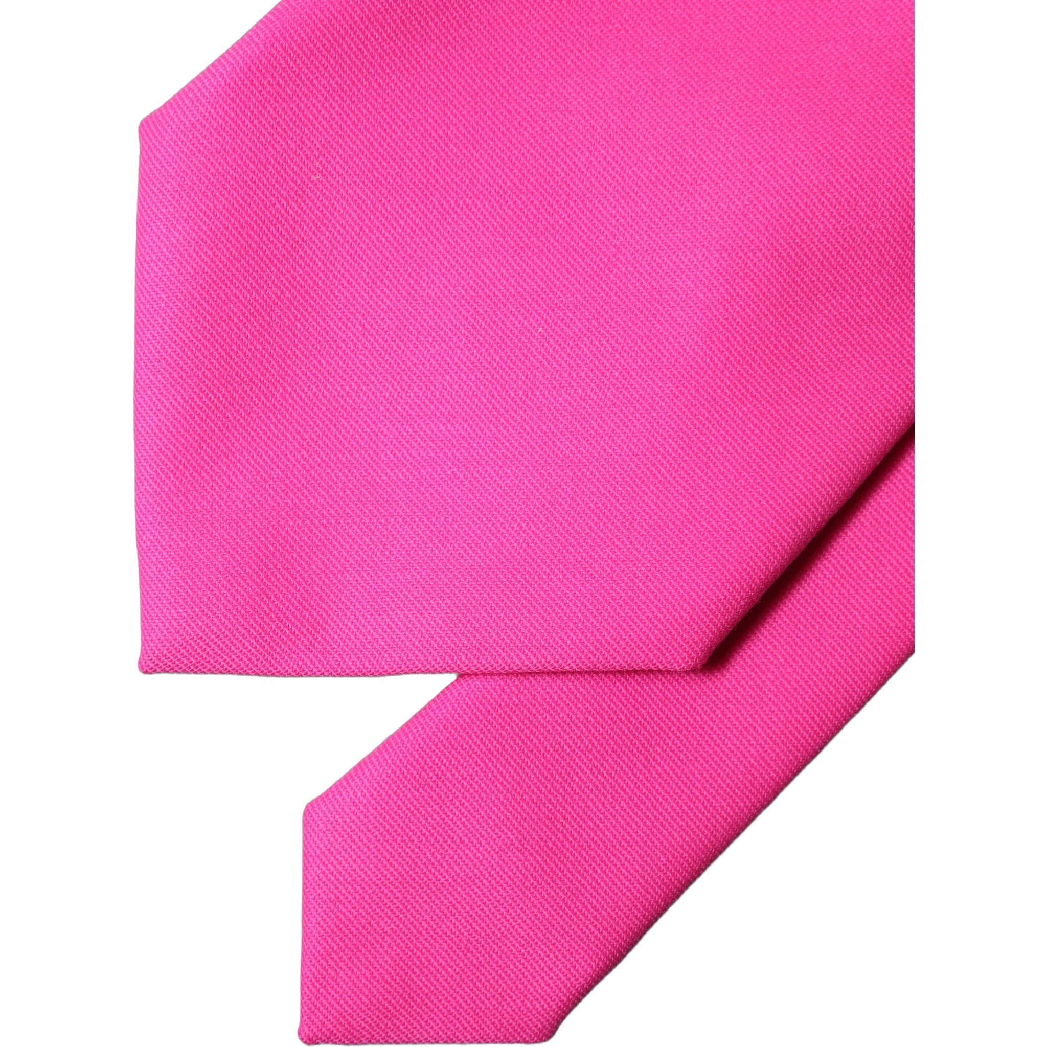 Neon Pink Solid Satin Silk Adjustable Women Necktie Tie