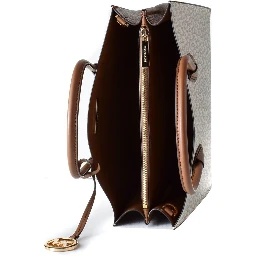Gray Leather Handbag