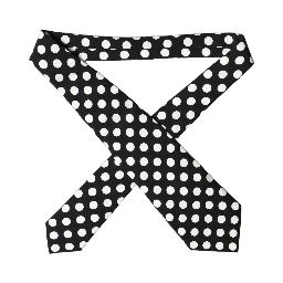 Black White Polka Dot Silk Adjustable Women Necktie Tie