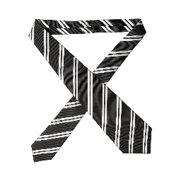 Black White Stripes Silk Adjustable Women Necktie Tie