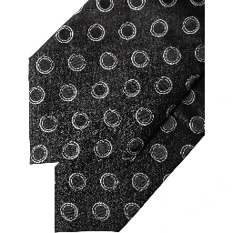 Black White Polka Dot Silk Adjustable Women Necktie Tie