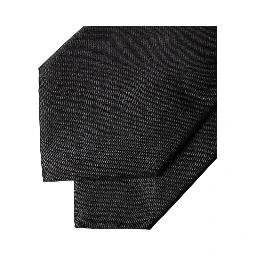 Black Satin Silk Blend Adjustable Women Tied Necktie Tie