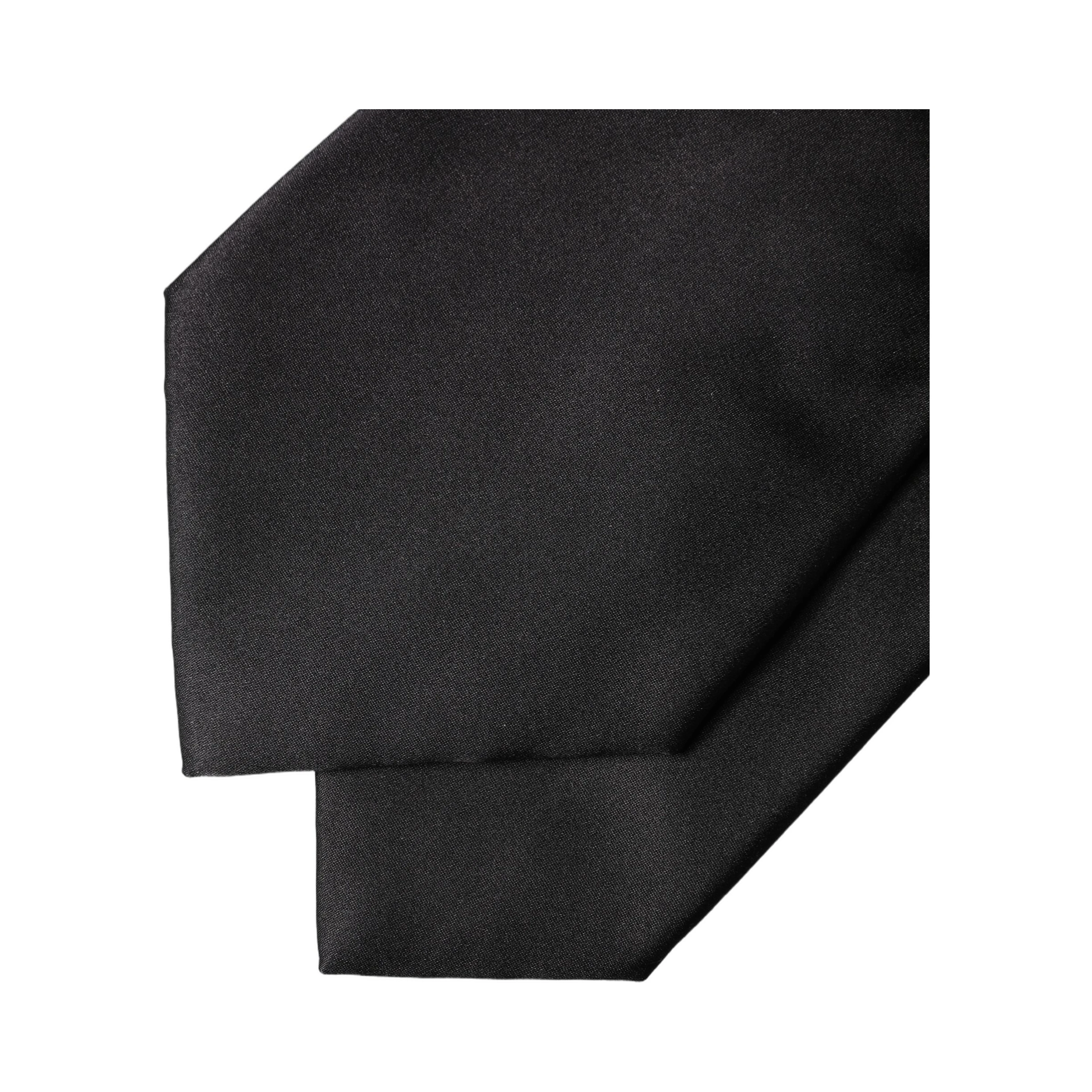 Black Satin Silk Blend Adjustable Women Tied Necktie Tie