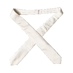 Off White Satin Silk Adjustable Women Tied Necktie Tie