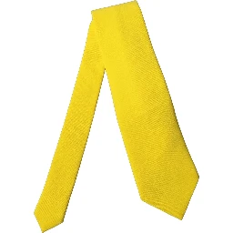 Yellow Solid Polyester Adjustable Women Tied Necktie Tie