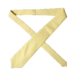 Yellow Solid Satin Silk Adjustable Women Tied Necktie Tie
