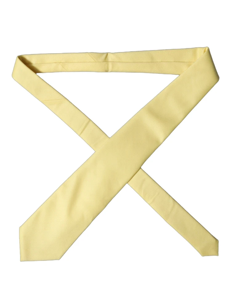 Yellow Solid Satin Silk Adjustable Women Tied Necktie Tie alternative