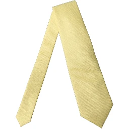 Yellow Solid Satin Silk Adjustable Women Tied Necktie Tie