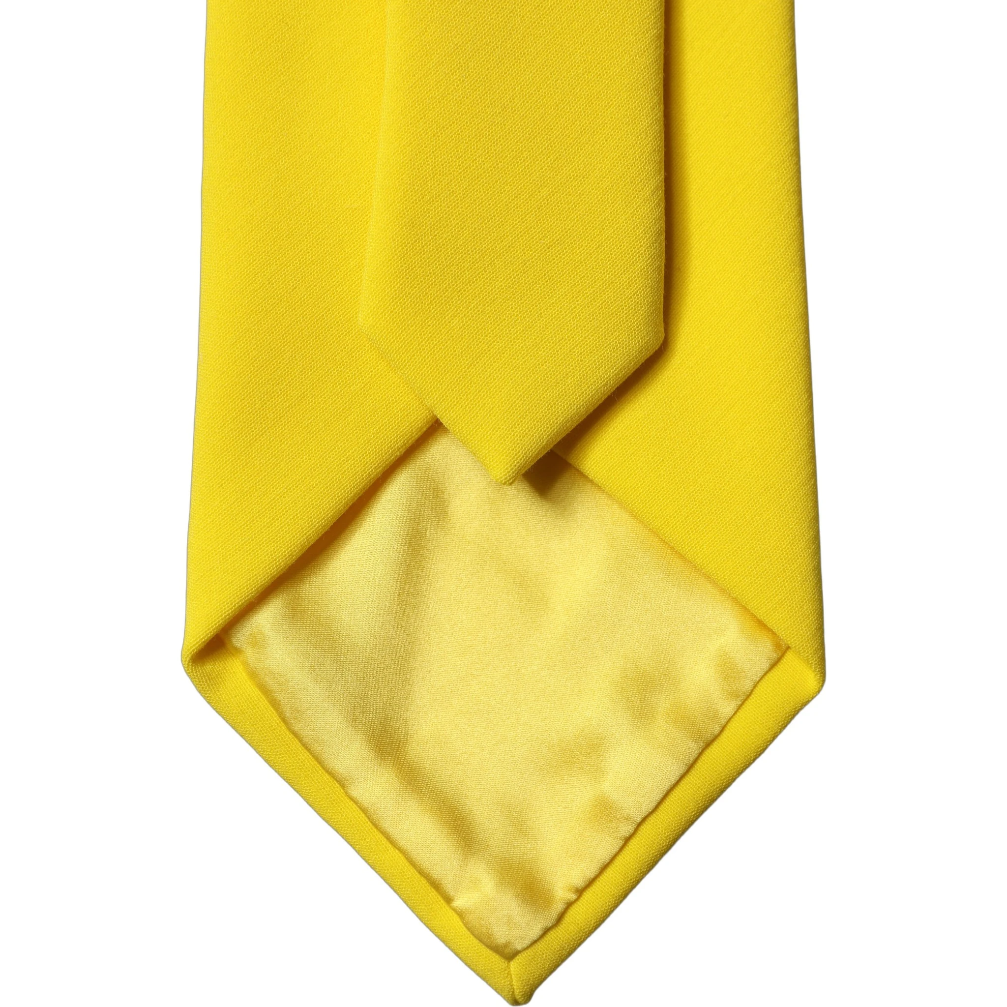 Yellow Solid Polyester Adjustable Women Tied Necktie Tie