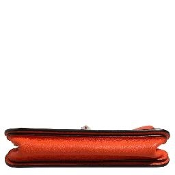 Jackie Soft Flap Shoulder Bag Leather Orange