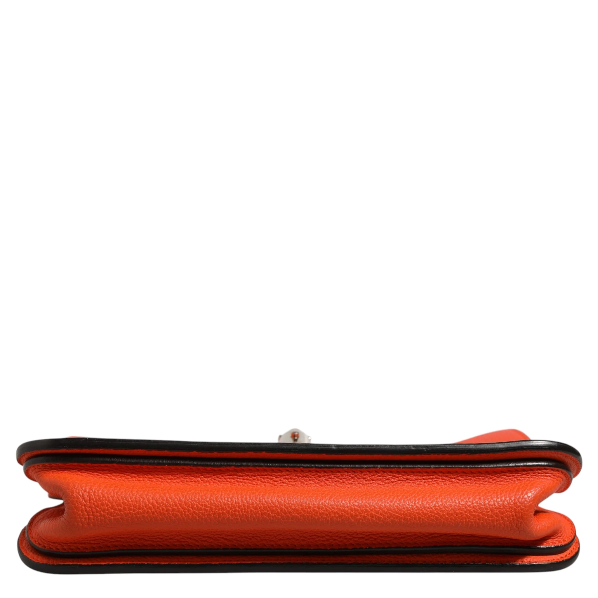 Jackie Soft Flap Shoulder Bag Leather Orange