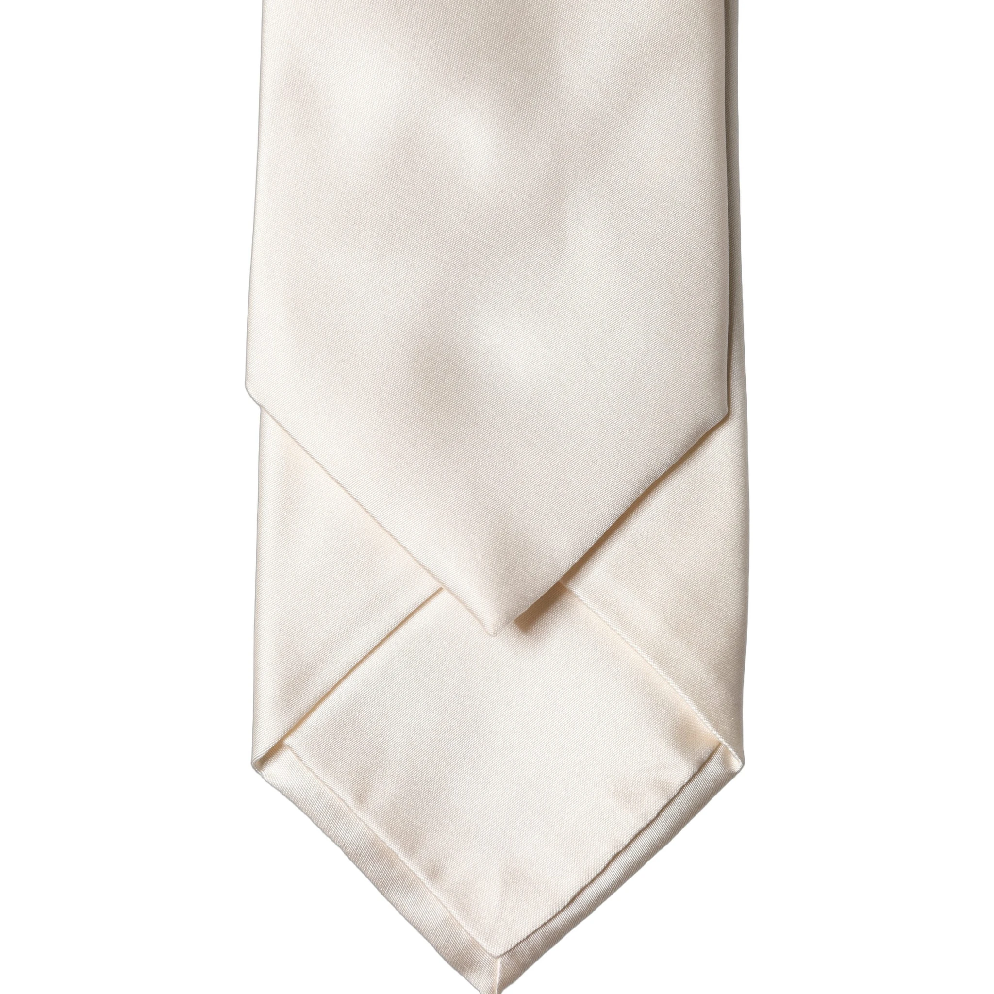 Off White Satin Silk Adjustable Women Tied Necktie Tie