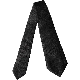 Black Paisley Woven Silk Adjustable Women Necktie Tie