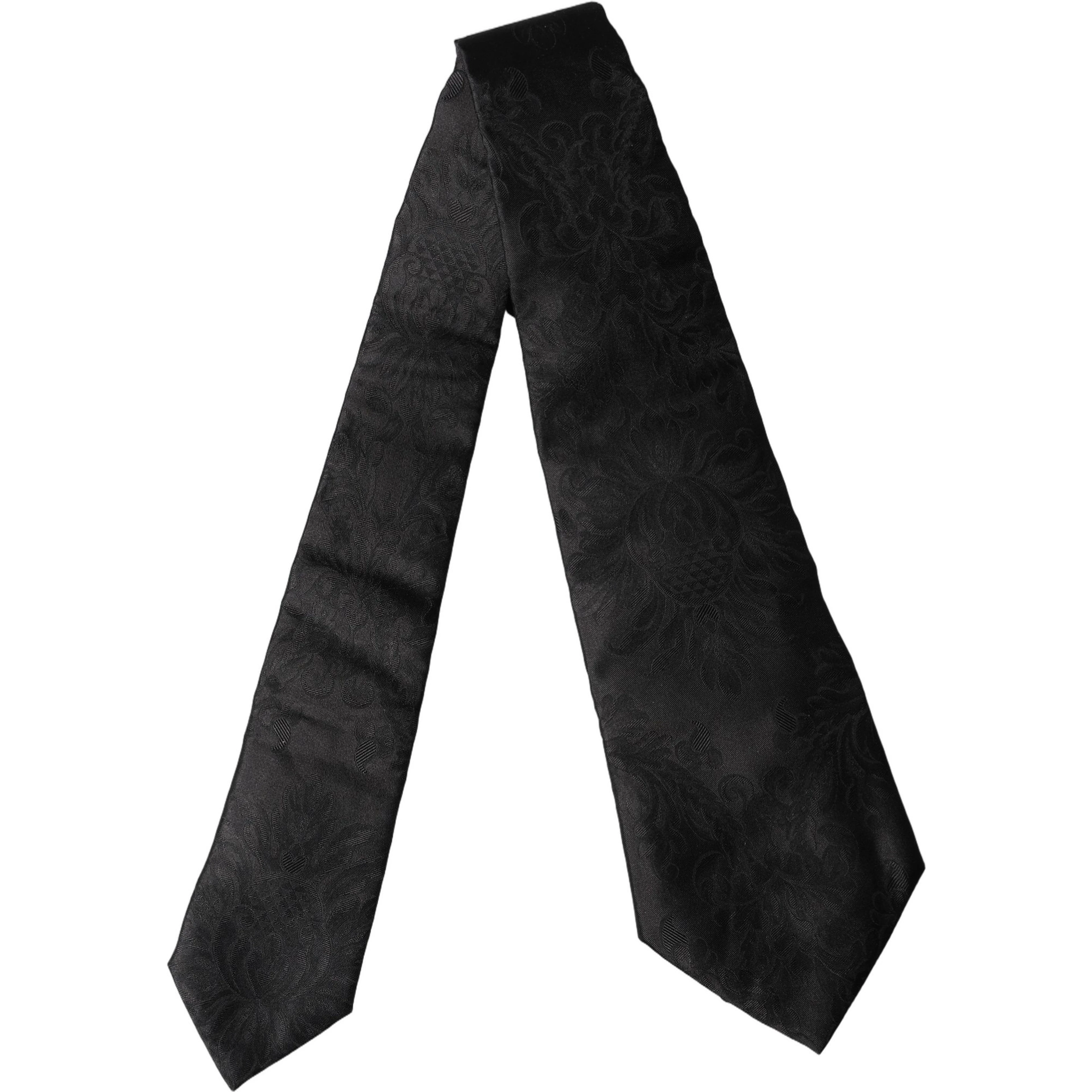 Black Paisley Woven Silk Adjustable Women Necktie Tie