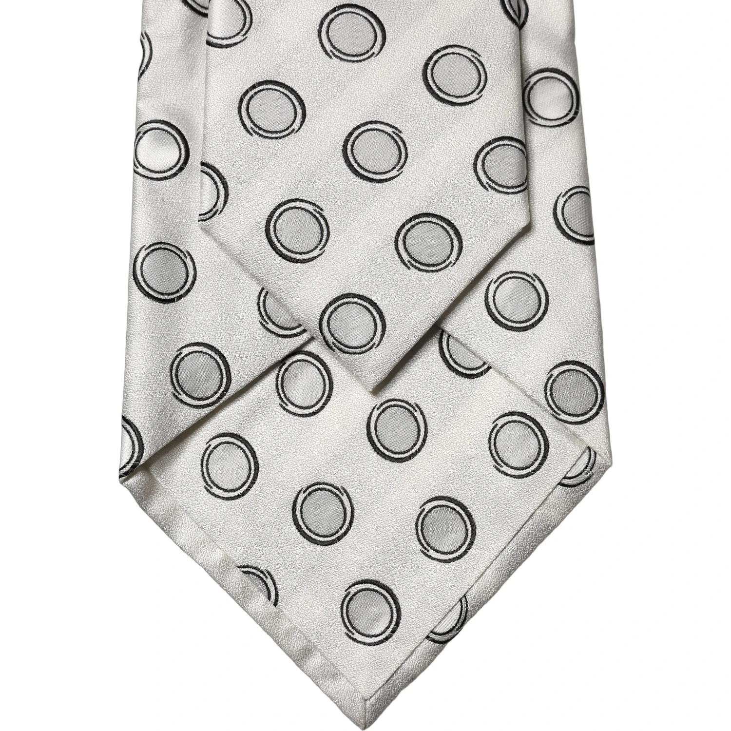 White Gray Polka Dot Silk Adjustable Women Necktie Tie