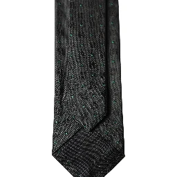 Black Geometric Silk Adjustable Men Tied Necktie Tie