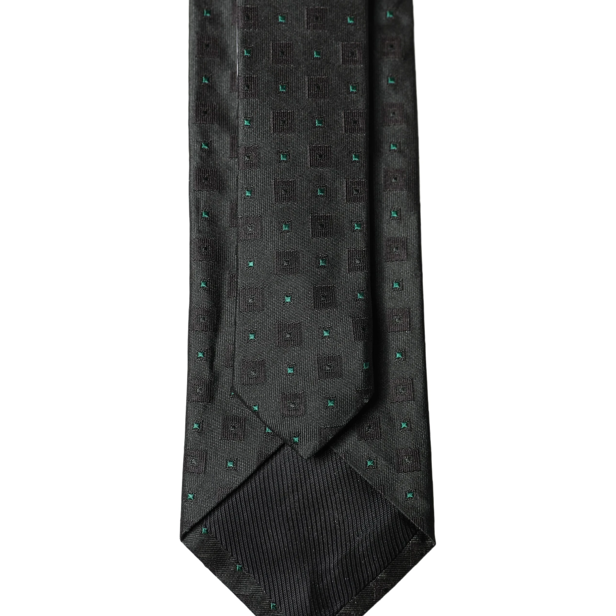Black Geometric Silk Adjustable Men Tied Necktie Tie