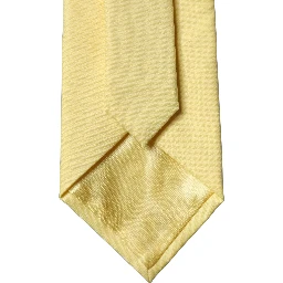 Yellow Solid Satin Silk Adjustable Women Tied Necktie Tie