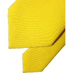 Yellow Solid Polyester Adjustable Women Tied Necktie Tie