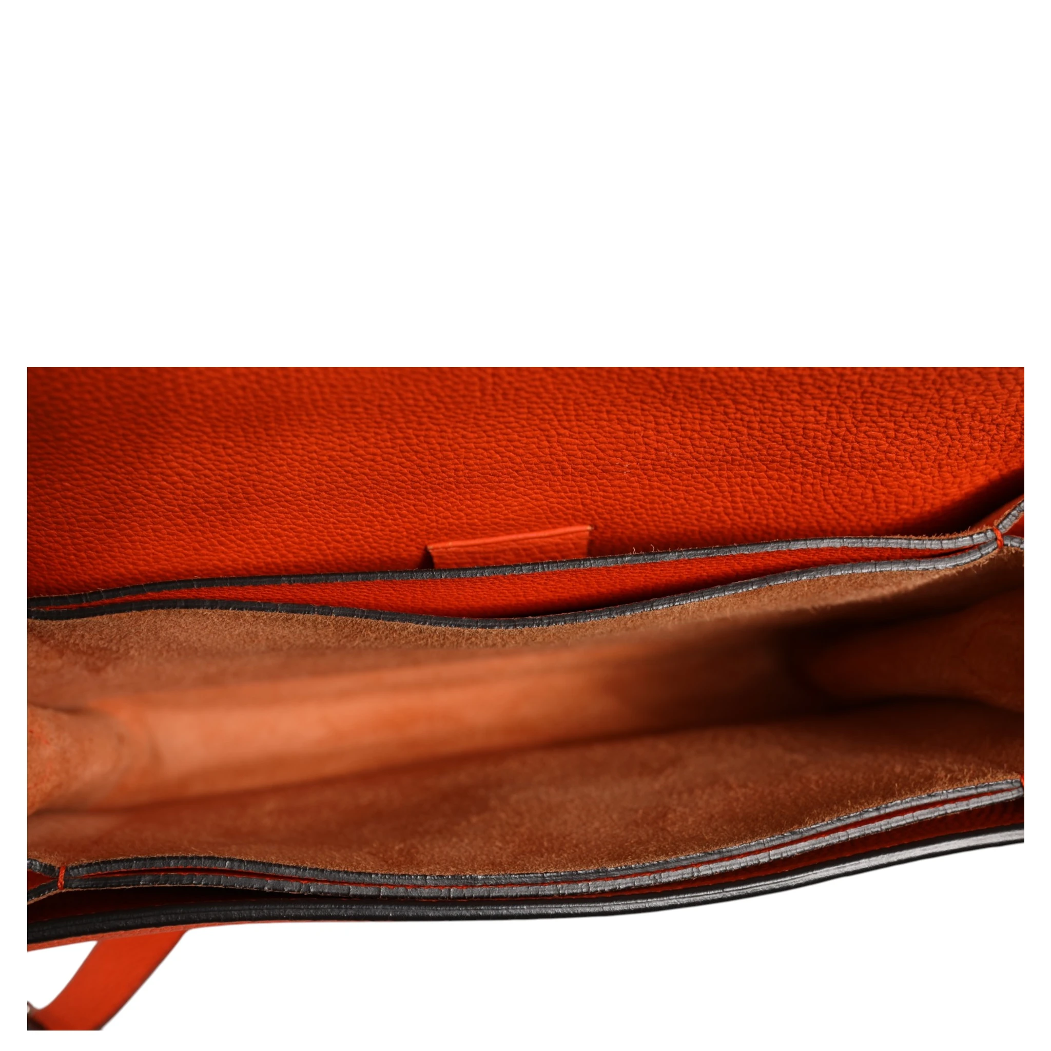 Jackie Soft Flap Shoulder Bag Leather Orange