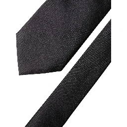 Black Satin 100% Silk Adjustable Women Tied Necktie Tie