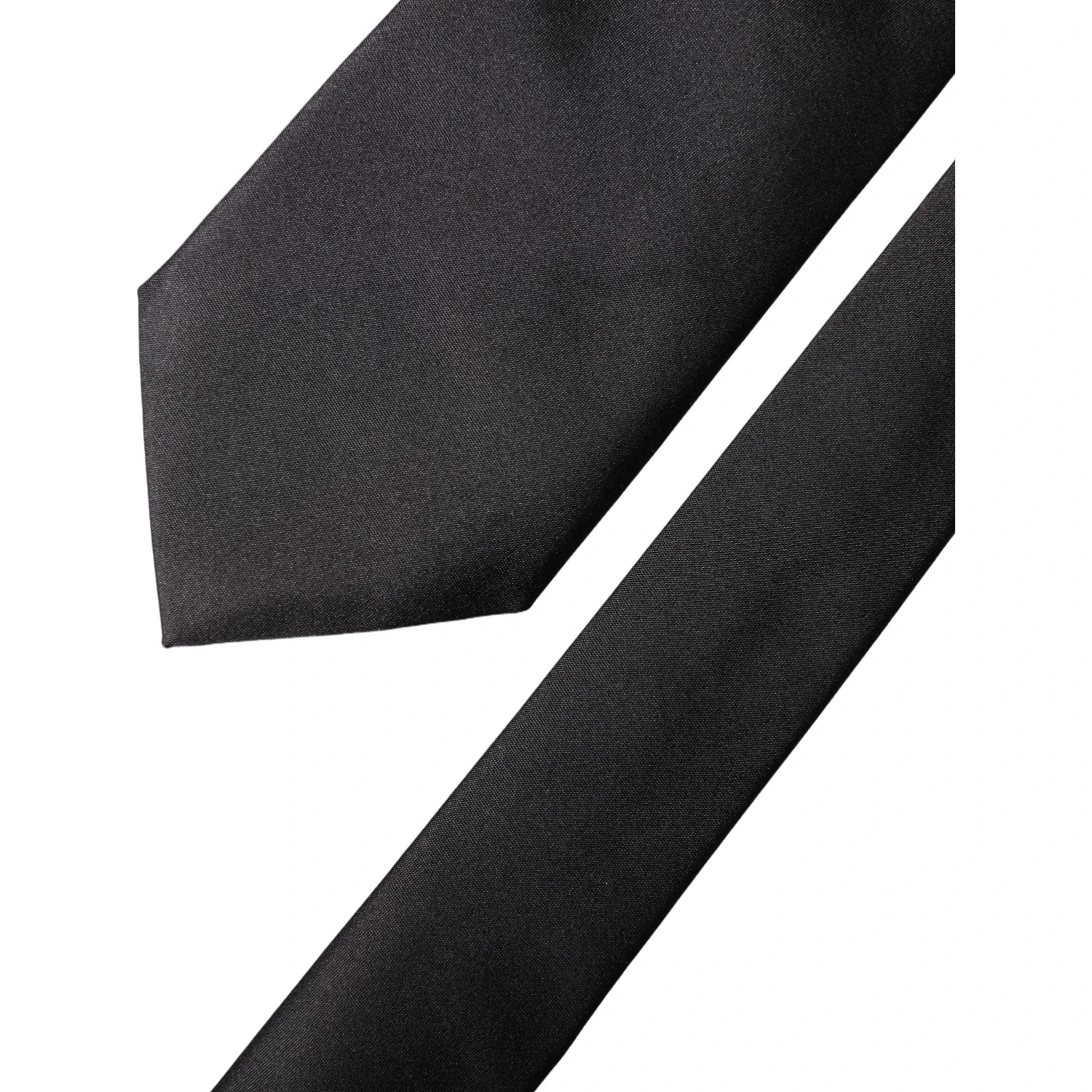 Black Satin 100% Silk Adjustable Women Tied Necktie Tie