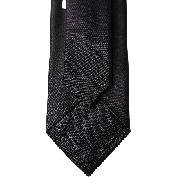 Black Solid Silk Satin Wide Adjustable Men Necktie Tie
