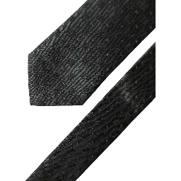 Black Geometric Silk Adjustable Men Tied Necktie Tie