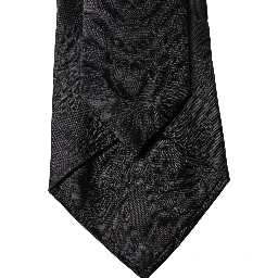 Black Paisley Woven Silk Adjustable Women Necktie Tie